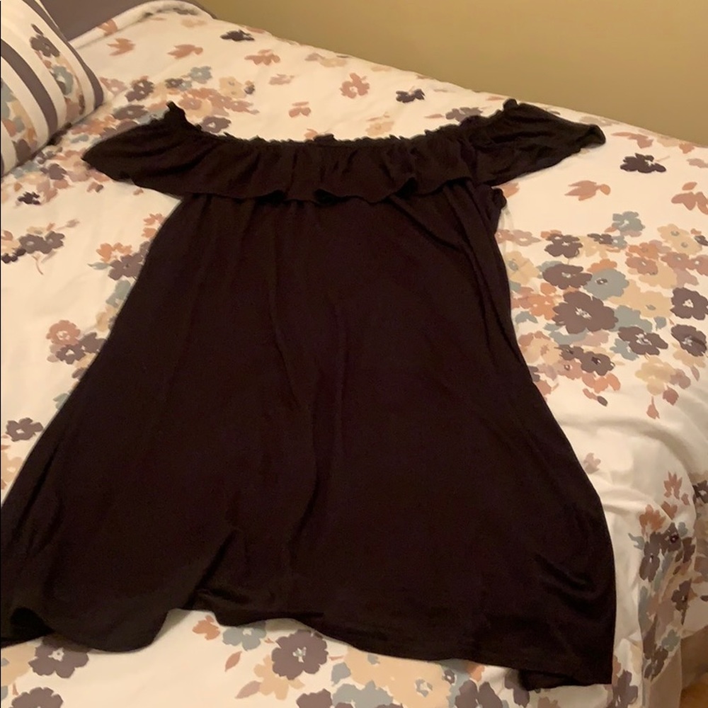 LB Black cotton off the shoulder dress 18/20